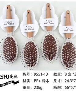 Aishu Oval Shape With wooden Love hair Comb